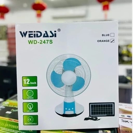 پنکه شارژی با پنل خورشیدی Weidasi WD-247S